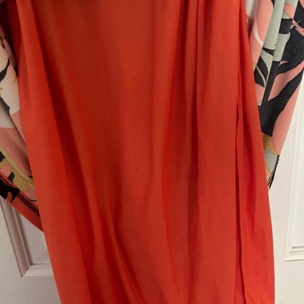 Anne Klein Multicolor Leaf Print Mini Swing Dress-A-Line. Size 10 - Picture 13 of 14